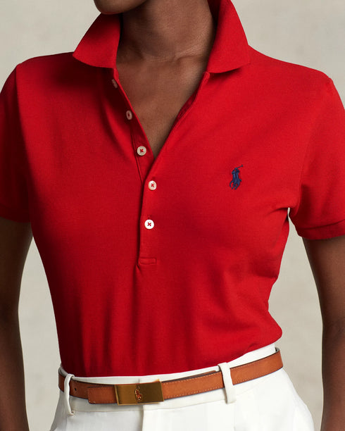 POLO RALPH LAUREN SLIM FIT STRETCH POLO SHIRT- RED